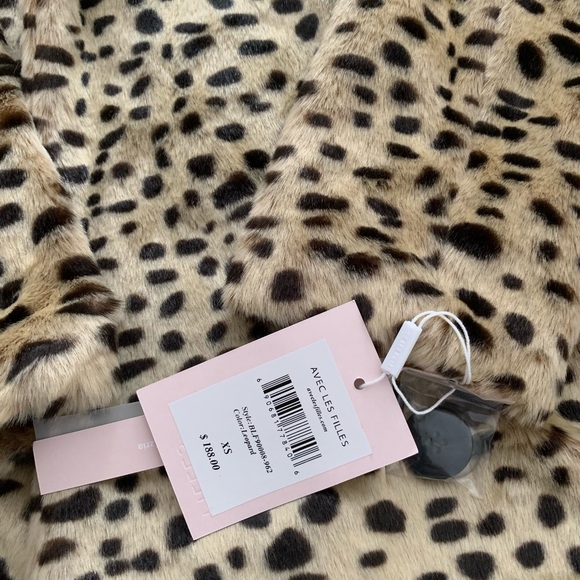 AVEC LES FILLES Leopard Plush Car Coat - Picture 6 of 8